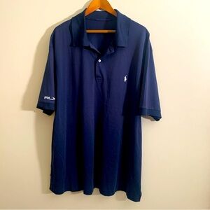 RLX Ralph Lauren performance polo navy blue short sleeve button 54 inches chest
